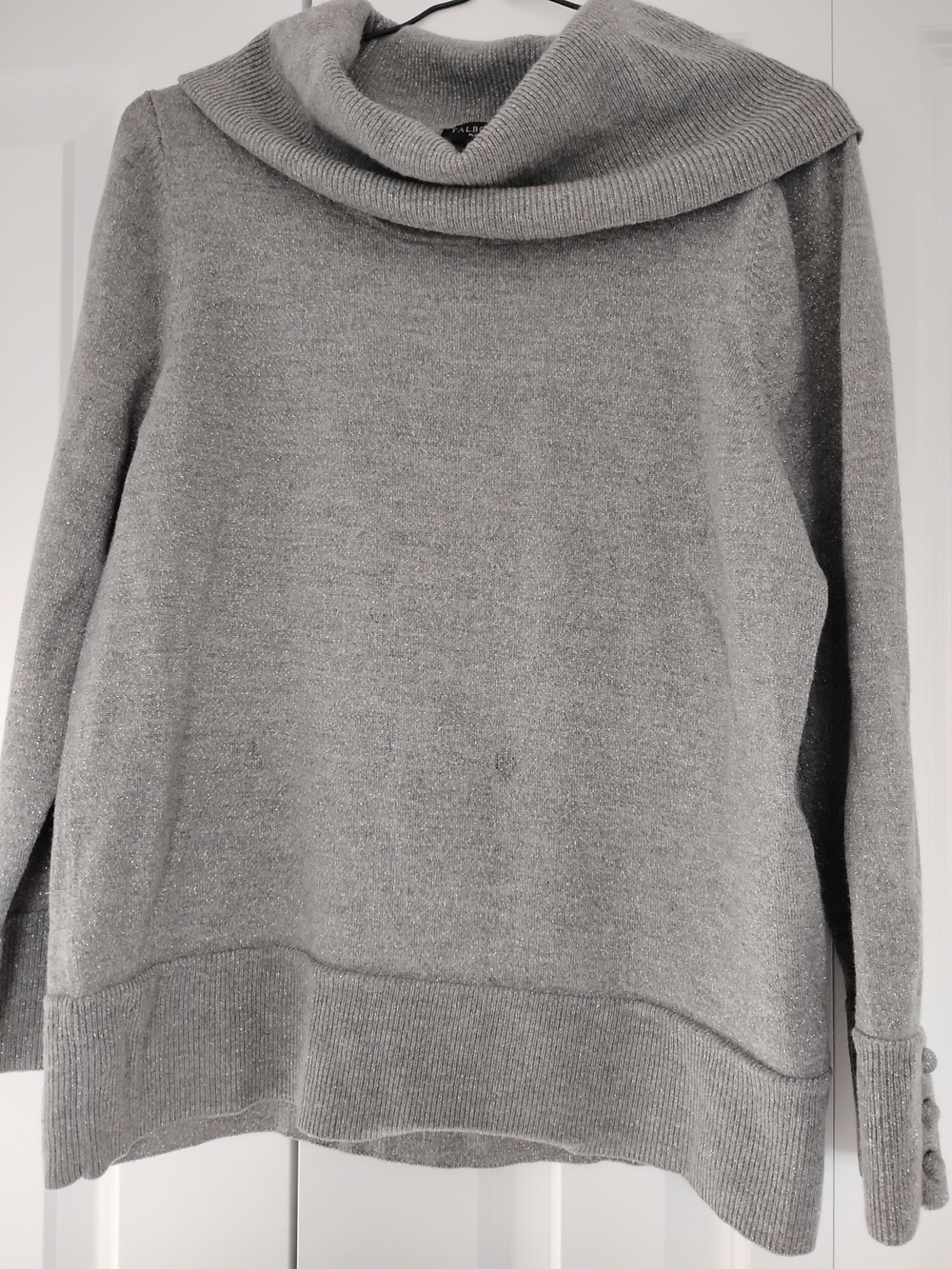 Talbots Silver-Gray Cowl Neck Sweater